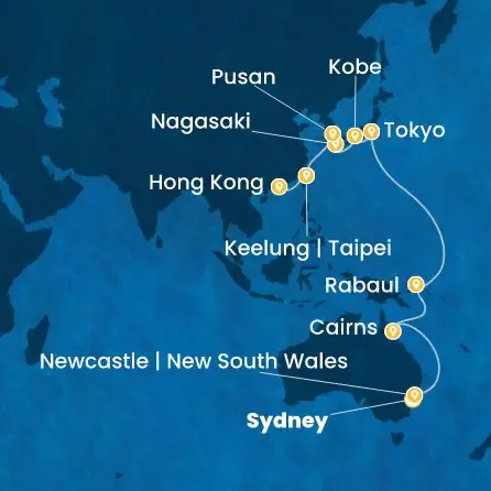 Route 25 Nächte - Australien,  Japan,  Südkorea,  Taiwan,  China