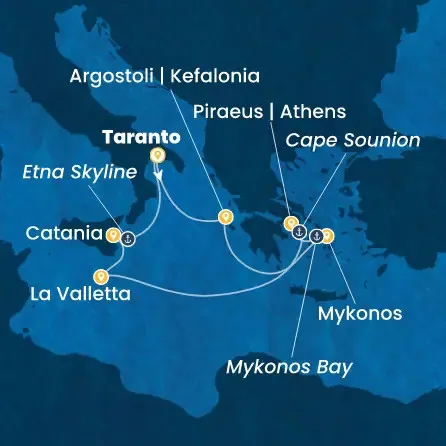 Route 7 Nächte - Griechenland,  Malta,  Italien