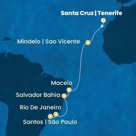 Route 12 Nächte - Kanaren (Spanien),  Kapverdische Inseln,  Brasilien