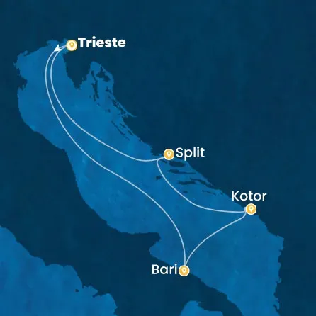 Route 4 Nächte Italien, Montenegro, Kroatien