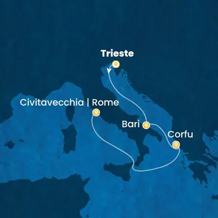 Route 4 Nächte - Italien,  Griechenland