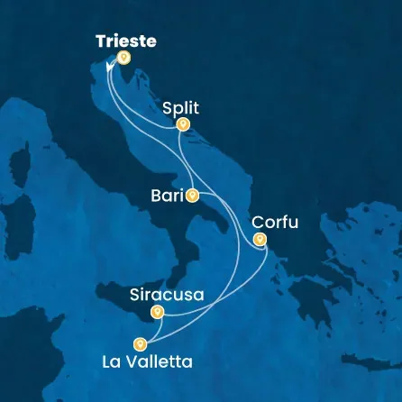 Route 7 Nächte - Italien,  Griechenland,  Malta,  Kroatien