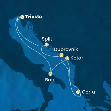 Route 7 Nächte - Italien,  Montenegro,  Griechenland,  Kroatien
