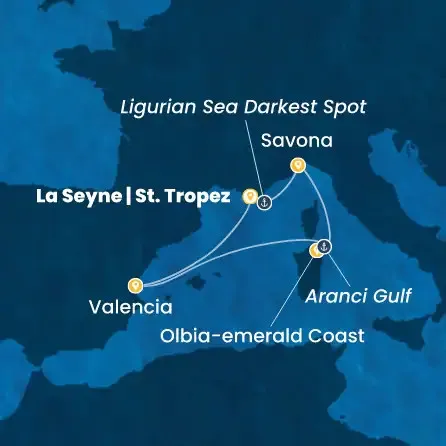 Route 5 Nächte - Frankreich,  Italien,  Spanien