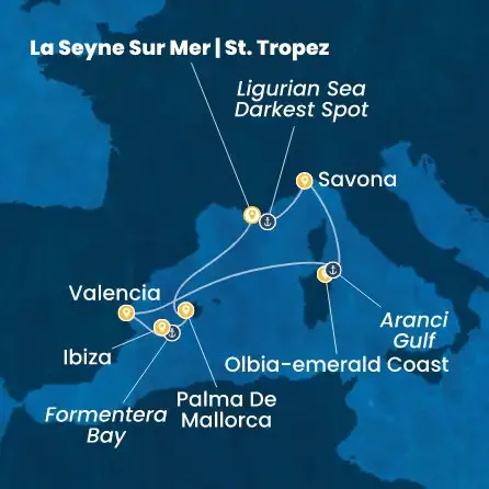 Route 7 Nächte - Frankreich,  Italien,  Spanien,  Balearen (Spanien)
