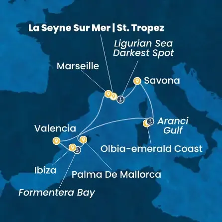Route 7 Nächte - Frankreich,  Italien,  Spanien,  Balearen (Spanien)