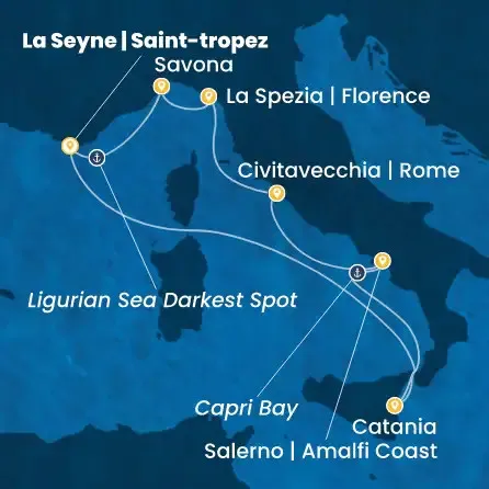 Route 7 Nächte - Frankreich,  Italien