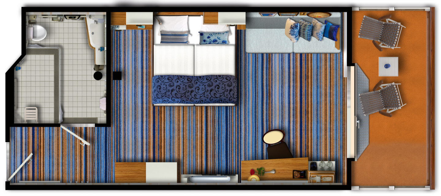 Deckplan Mein Schiff 3 – Balkonkabine