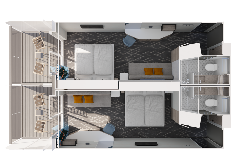 Deckplan Mein Schiff Flow – Balkonkabine