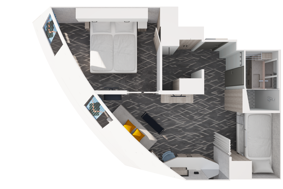 Deckplan Mein Schiff Flow – Familienkabine Außen