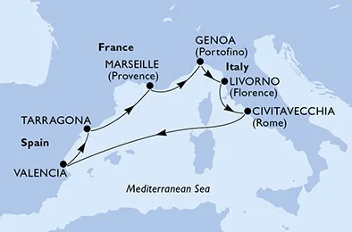 Route 7 Nächte Mittelmeer ab/bis Valencia