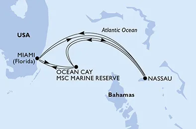 Route 7 Nächte Karibik ab Miami bis Ocean Cay - MSC Marine Reserve