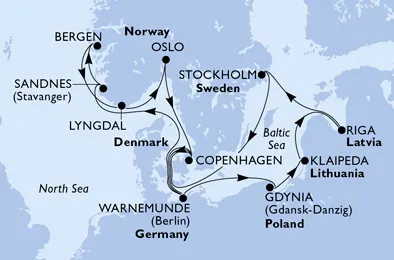 Route 14 Nächte Nordeuropa ab Kopenhagen bis Oslo