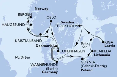 Route 14 Nächte Nordeuropa ab Kopenhagen bis Oslo