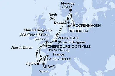 Route 14 Nächte Nordeuropa ab/bis Southampton