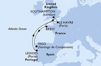 Route 7 Nächte Nordeuropa ab/bis Southampton
