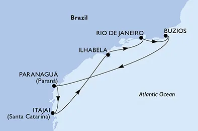 Route 6 Nächte Südamerika ab/bis Rio De Janeiro