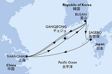 Route 9 Nächte Asien ab/bis Shanghai