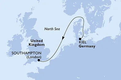 Route 3 Nächte Kanaren ab Kiel bis Southampton