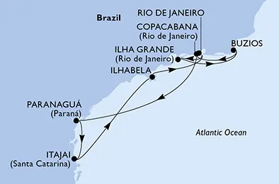 Route 7 Nächte Südamerika ab/bis Itajaí