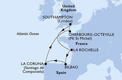 Route 7 Nächte Nordeuropa ab/bis Southampton