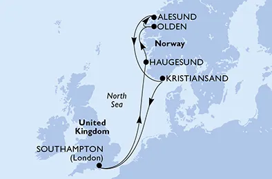 Route 7 Nächte Nordeuropa ab/bis Southampton