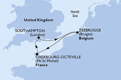 Route 3 Nächte Nordeuropa ab/bis Southampton