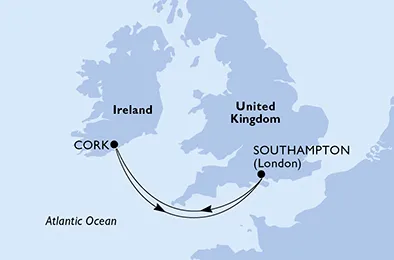 Route 4 Nächte Nordeuropa ab/bis Southampton