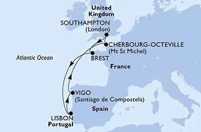Route 7 Nächte Nordeuropa ab/bis Southampton