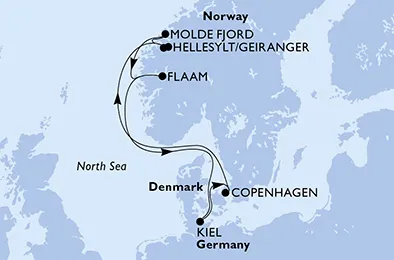 Route 7 Nächte Nordeuropa ab/bis Kiel