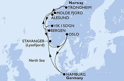 Route 11 Nächte Nordeuropa ab/bis Hamburg