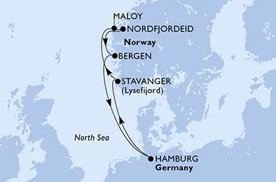 Route 7 Nächte Nordeuropa ab/bis Hamburg