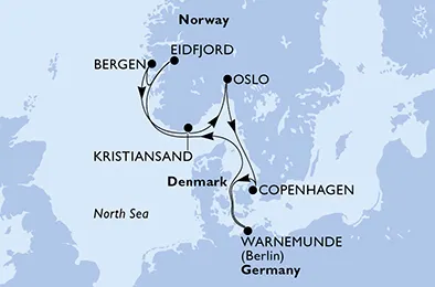 Route 7 Nächte Nordeuropa ab/bis Warnemünde