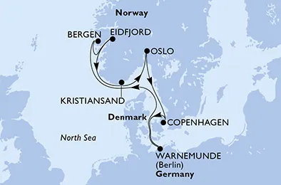 Route 7 Nächte Nordeuropa ab/bis Warnemünde