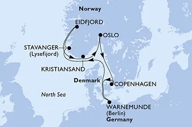 Route 7 Nächte Nordeuropa ab/bis Warnemünde