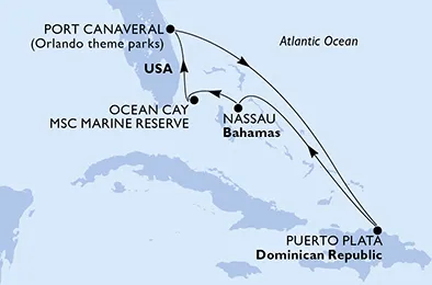Route 7 Nächte Karibik ab/bis Port Canaveral