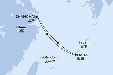 Route 4 Nächte Asien ab/bis Shanghai