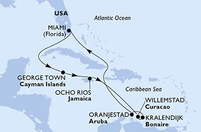 Route 10 Nächte Karibik ab/bis Miami