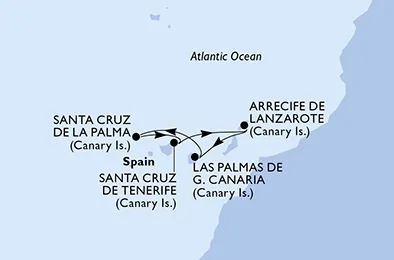 Route 4 Nächte Kanaren ab/bis Arrecife/Lanzarote