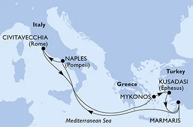 Route 7 Nächte Mittelmeer ab/bis Neapel