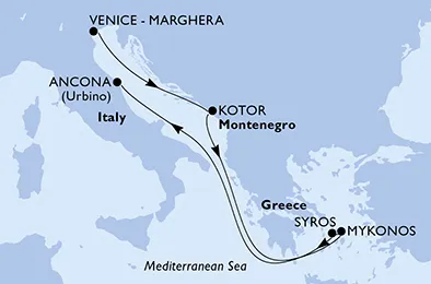 Route 6 Nächte Mittelmeer ab Venedig bis Ancona