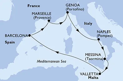 Route 7 Nächte Mittelmeer ab/bis Messina