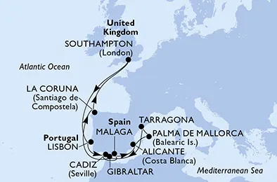 Route 14 Nächte Nordeuropa ab/bis Southampton