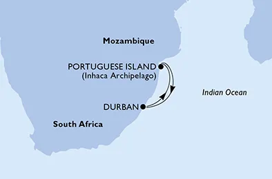 Route 3 Nächte Afrika ab/bis Durban