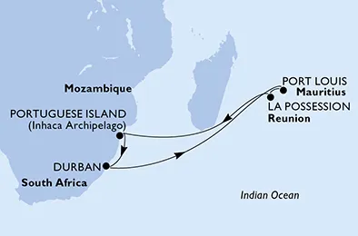 Route 12 Nächte Afrika ab/bis Durban