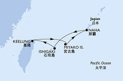 Route 4 Nächte Asien ab/bis Keelung