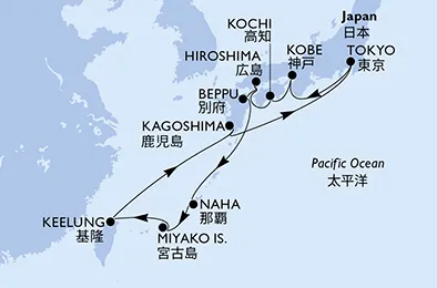 Route 13 Nächte Asien ab/bis Tokyo