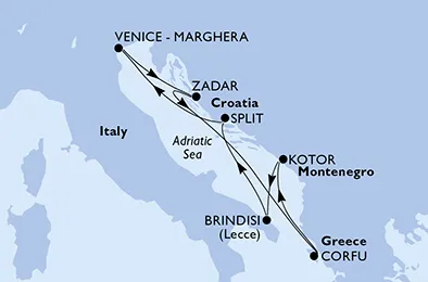 Route 7 Nächte Mittelmeer ab/bis Venedig