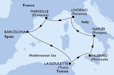 Route 7 Nächte Mittelmeer ab/bis Neapel