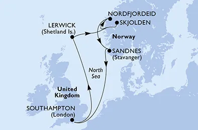 Route 7 Nächte Nordeuropa ab/bis Southampton